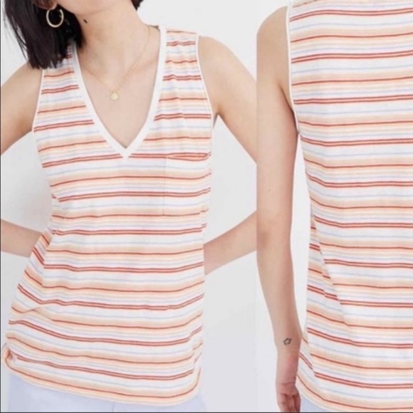 NWT Madewell Whisper Cotton Striped Tank Size XS - Picture 1 of 6